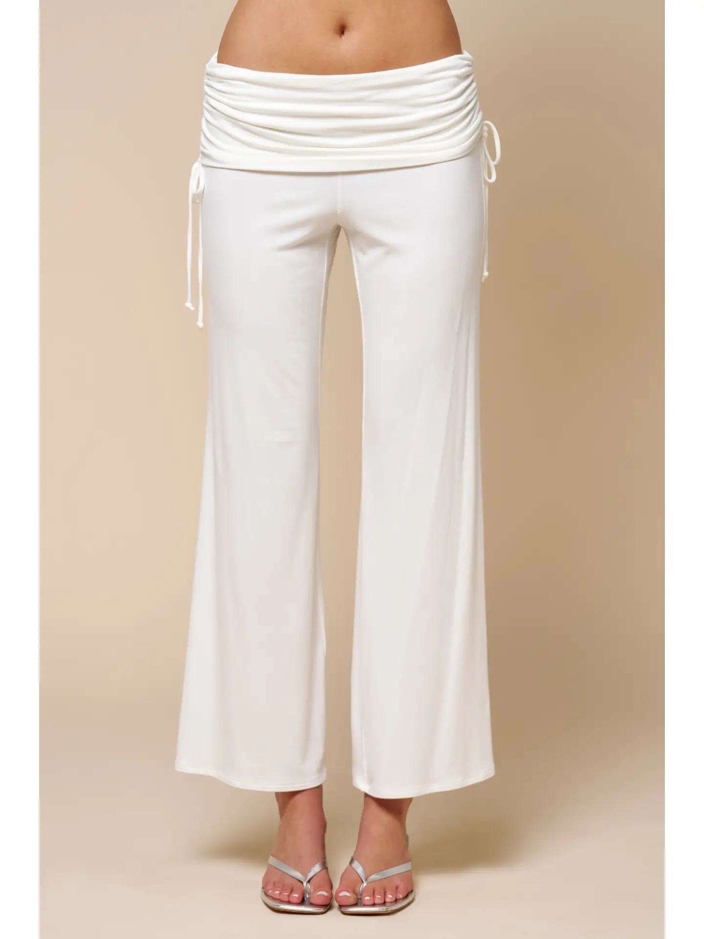 Cinched Waist Flare Pants
