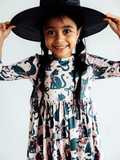 Hocus Purr-cus 3/4 Sleeve Pocket Twirl Dress