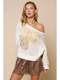 Lemon Soda Open Stitch Sweater