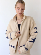 Cozy Pattern Zip Sweater Jacket