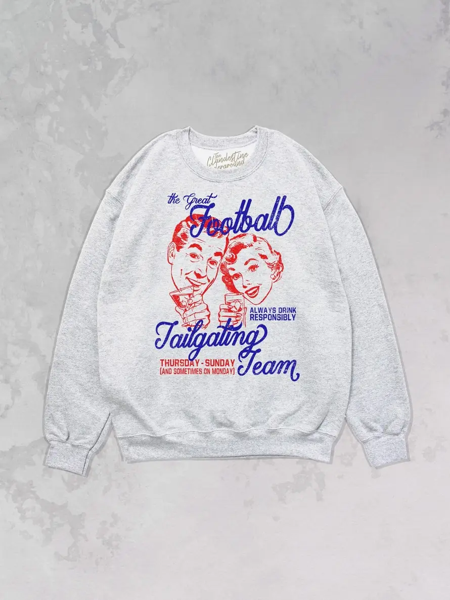90's Oversized Crewneck The Great Football Tailgating Team