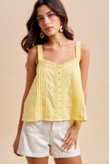 Cotton Pintuck Lace Top